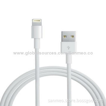 Data Cable for iPhone 5 (Round) with 1m Length, 2.6mm OD